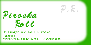 piroska roll business card